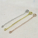5PCS 925 Sterling Silver Extended Chains with Lobster Clasps for DIY Necklace