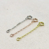 5PCS 925 Sterling Silver Extended Chains with Lobster Clasps for DIY Necklace