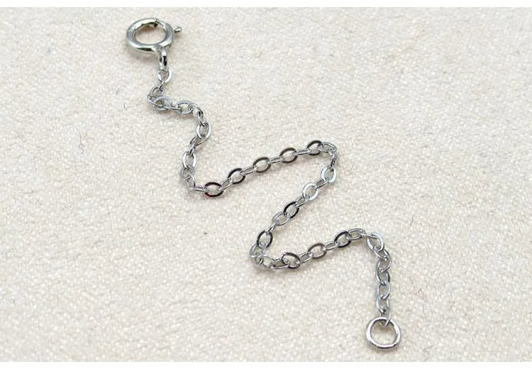 5PCS 925 Sterling Silver Extended Chains with Lobster Clasps for DIY Necklace
