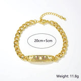 5PCS Love Mom Mama Chain Bracelets Classic Chunky Charm Bangle