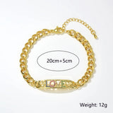 5PCS Love Mom Mama Chain Bracelets Classic Chunky Charm Bangle