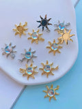 Crystal Sun Pendant Copper Necklace Zircon Clavicle Chain Wedding Jewelry