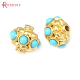 5PCS Matte Brass Round Nepalese Beads Jewelry Making Diy Supplies