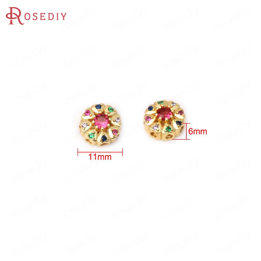 5PCS Matte Brass Round Vintage Style Nepalese Beads