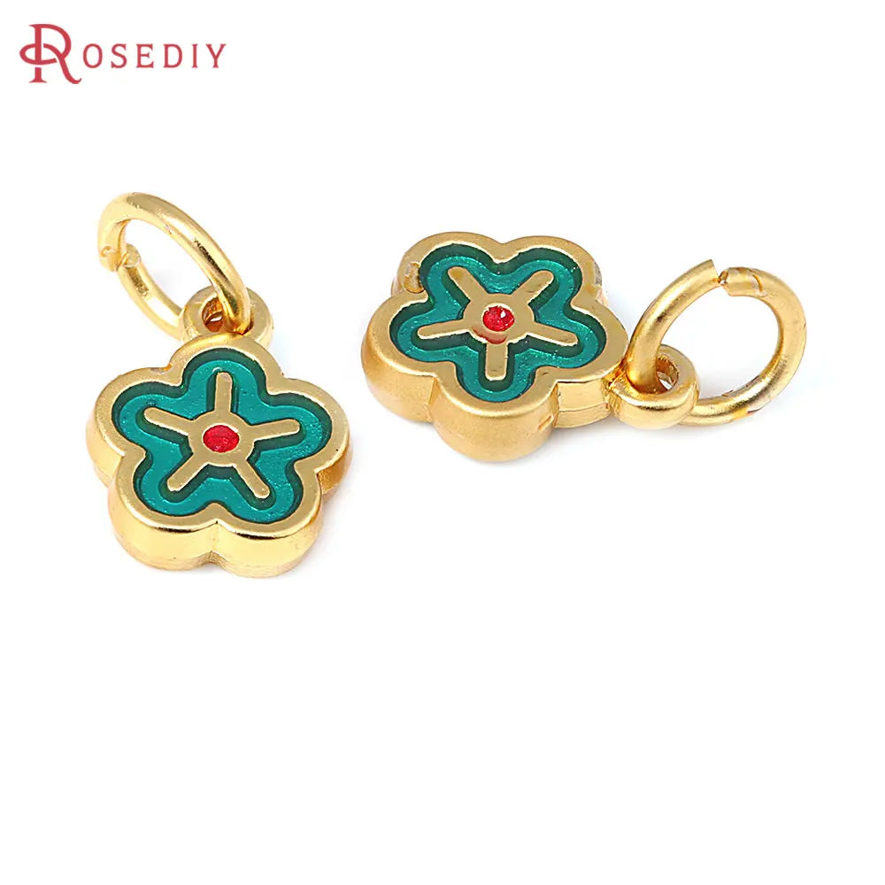 5PCS Matte Brass Special Vintage Nepalese Style Bell Flower Charms Pendants