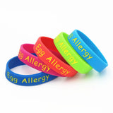 5PCS Kids Egg Allergy Silicone Wristband Medical Alert Armband SH204