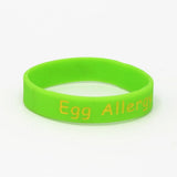 5PCS Kids Egg Allergy Silicone Wristband Medical Alert Armband SH204