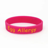 5PCS Kids Egg Allergy Silicone Wristband Medical Alert Armband SH204