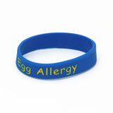 5PCS Kids Egg Allergy Silicone Wristband Medical Alert Armband SH204
