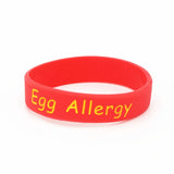 5PCS Kids Egg Allergy Silicone Wristband Medical Alert Armband SH204