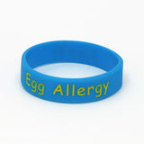 5PCS Kids Egg Allergy Silicone Wristband Medical Alert Armband SH204
