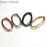 5PCS Micro Pave CZ Clasp Zircon Beads Snap Clasp Carabiner Lock
