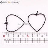 5PCS Clear CZ Hollow Heart Charm Pendant for Women Girl Jewelry