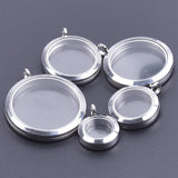 5PCS Stainless Steel Glass Floating Locket Necklace Women Jewelry