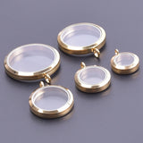 5PCS Stainless Steel High Glass Locket Pendants for Jewelry Making