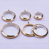 5PCS Stainless Steel High Glass Locket Pendants for Jewelry Making