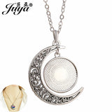 5PCS Moon Pendant Necklaces 20mm Blank Tray DIY Epoxy Resin Jewelry