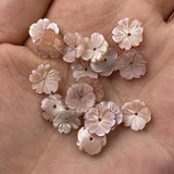 5PCS Carved Pink Mother of Pearl Shell Beads for Jewelry Making