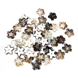 5PCS Mother Of Pearl Shell Beads Flower Shaped Back Shell