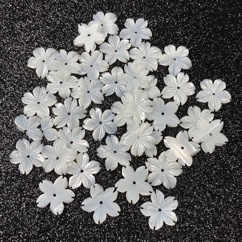 5PCS Mother Of Pearl Shell Flower Beads for Jewelry Making DIY