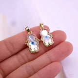 5PCS Mother of Pearl Boy Girl Charms for Jewelry Making