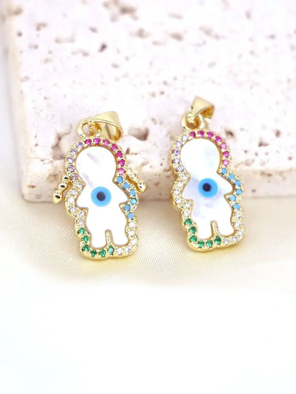 5PCS Mother of Pearl Boy Girl Charms for Jewelry Making