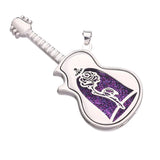 5PCS Musical Guitar Essential Oil Diffuser Necklace Keychain