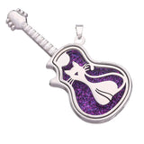 5PCS Musical Guitar Essential Oil Diffuser Necklace Keychain