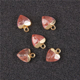 5PCS Natural Heart Stone Pendants Charms Amethysts Agat Beads