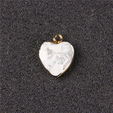 5PCS Natural Heart Stone Pendants Charms Amethysts Agat Beads