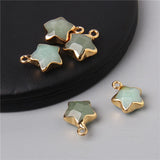 5PCS Natural Stone Star Shape Pendants for DIY Jewelry Making