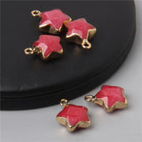 5PCS Natural Stone Star Shape Pendants for DIY Jewelry Making