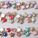 5PCS Natural Stone Star Shape Pendants for DIY Jewelry Making