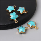5PCS Natural Stone Star Shape Pendants for DIY Jewelry Making