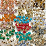 5PCS Faceted Tiny Stone Charms Geometric Gems Pendant DIY Jewelry Making