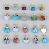 5PCS Faceted Tiny Stone Charms Geometric Gems Pendant DIY Jewelry Making
