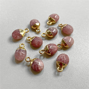 5PCS Natural Geometric Stone Pendants Colorful Gems Pendant