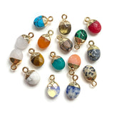 5PCS Natural Geometric Stone Pendants Colorful Gems Pendant