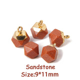 5PCS Natural Geometric Stone Pendants Colorful Gems Pendant