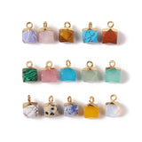 5PCS Natural Geometric Stone Pendants Colorful Gems Pendant