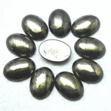 5PCS Natural Pyrite Stone Cabochons Oval Shape 13x18MM 15x20MM