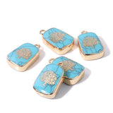 5PCS Natural Stone Pendants Opal Tiger Eye Charms for Jewelry Making
