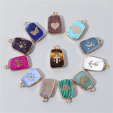 5PCS Natural Stone Pendants Opal Tiger Eye Charms for Jewelry Making