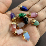 5PCS Natural Reiki Healing Stone Pendant Charms For Jewelry Making