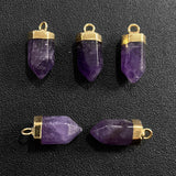 5PCS Natural Reiki Healing Stone Pendant Charms For Jewelry Making
