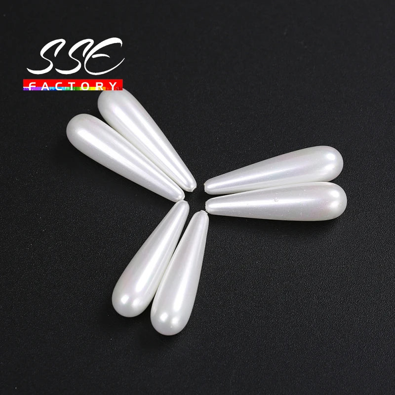 5PCS Natural Shell Beads Half Drilled Water Drop Loose Beads