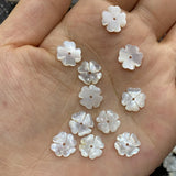 5PCS Natural Shell Beads Mother Of Pearl Carved-flowered For Jewelry Making
