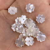 5PCS Natural Shell Beads Mother Of Pearl Carved-flowered For Jewelry Making