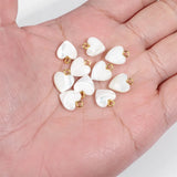 5PCS Mother of Pearl Heart Shell Pendants for Jewelry Making