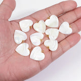 5PCS Mother of Pearl Heart Shell Pendants for Jewelry Making